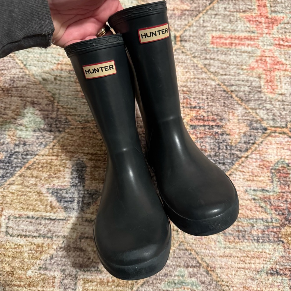 Hunter Kids Black Boots